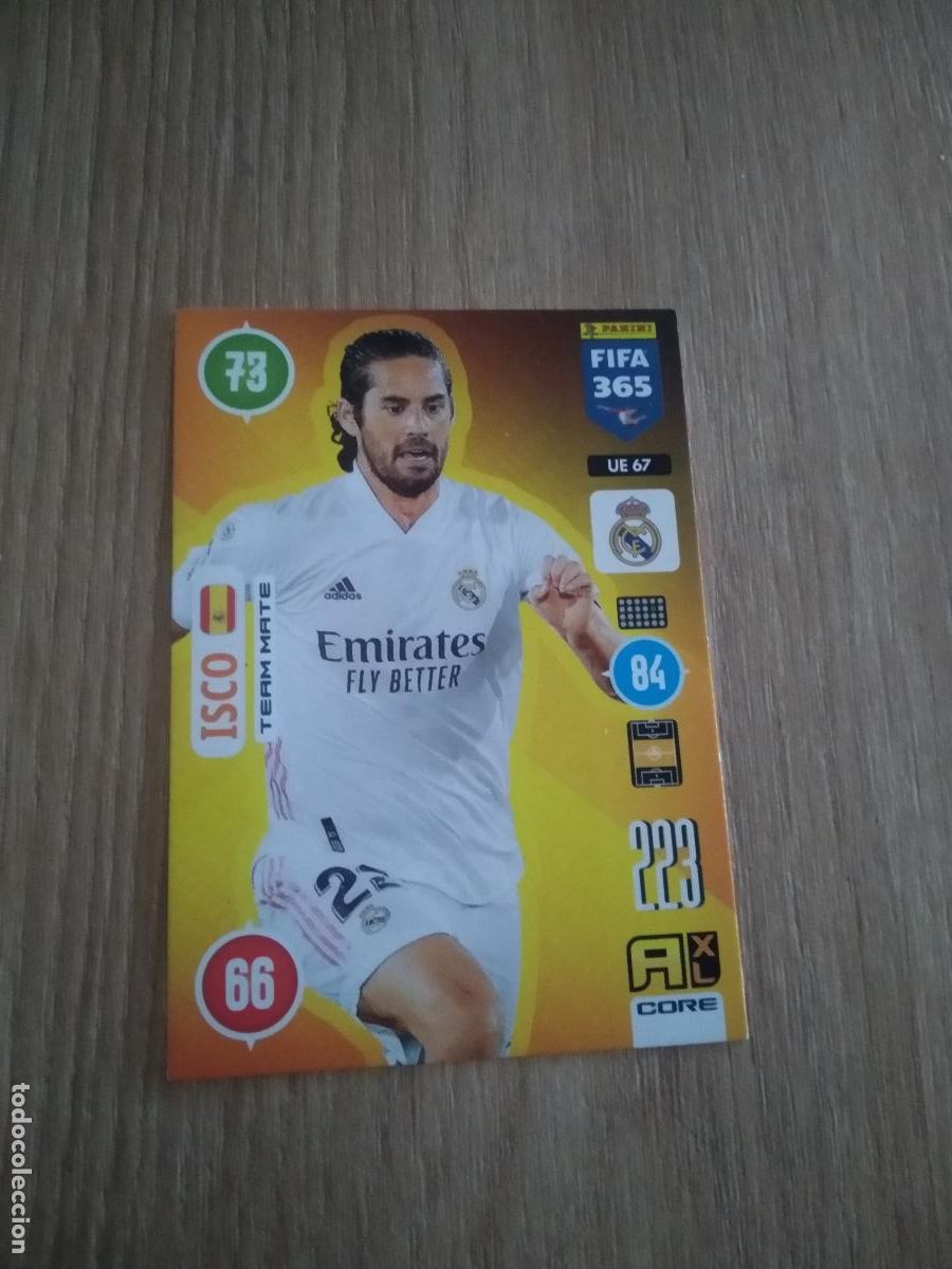 Figurine di Calcio: UE 67 ISCO REAL MADRID CROMO FUTBOL PANINI ADRENALYN 20-21 FIFA 365 2020-2021