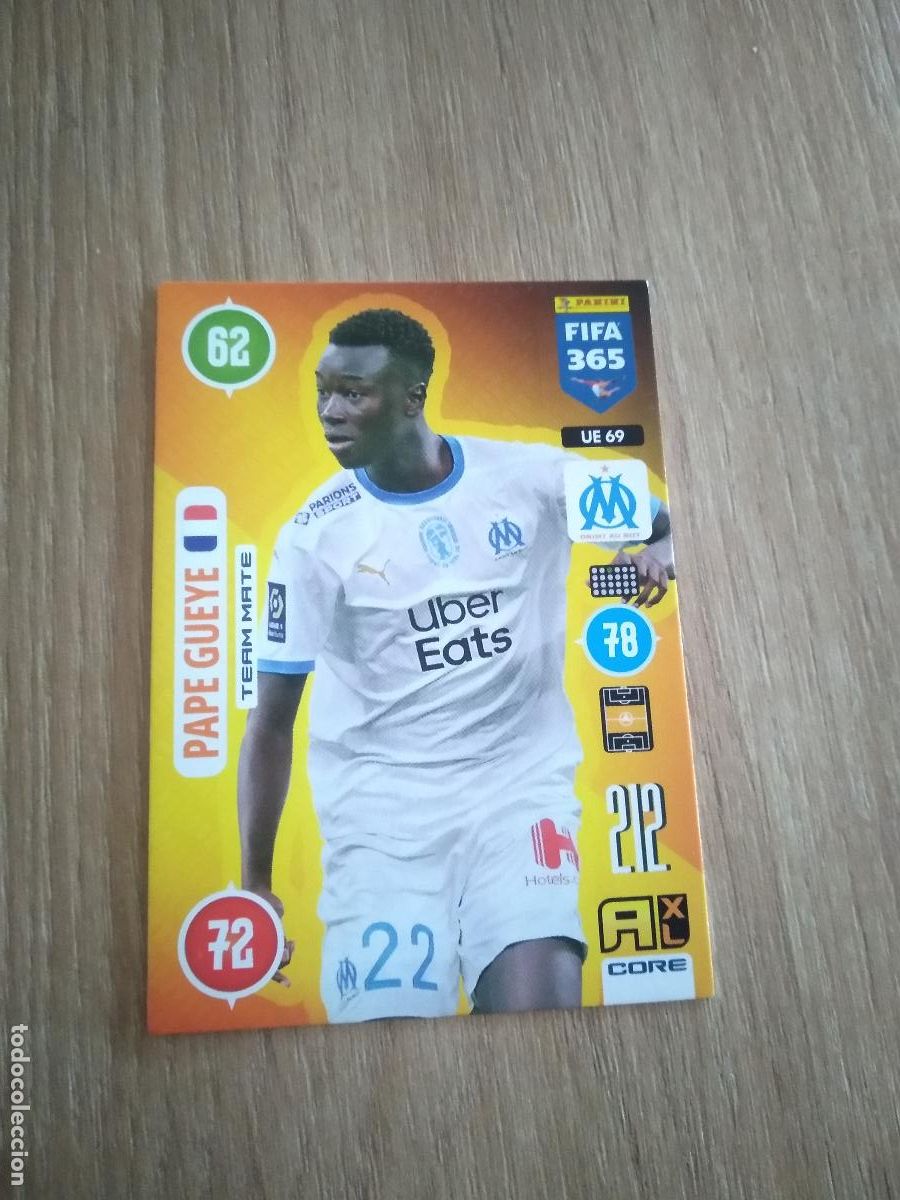 Cromos de Futebol: UE 69 PAPE GUEYE OLYMPIQUE MARSELLA CROMO FUTBOL PANINI ADRENALYN 20-21 FIFA 365 2020-2021