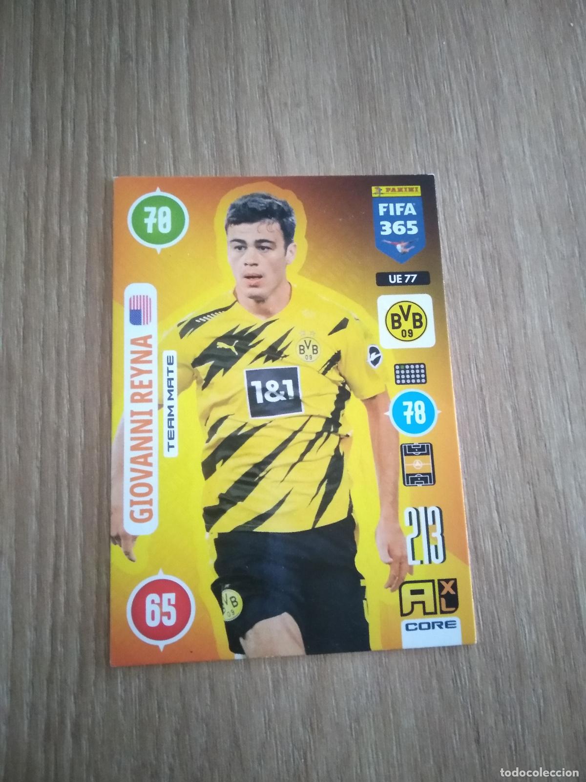 Cartes &agrave; collectionner de Football: UE 77 GIOVANNI REYNA BORUSSIA DORTMUND CROMO FUTBOL PANINI ADRENALYN 20-21 FIFA 365 2020-2021
