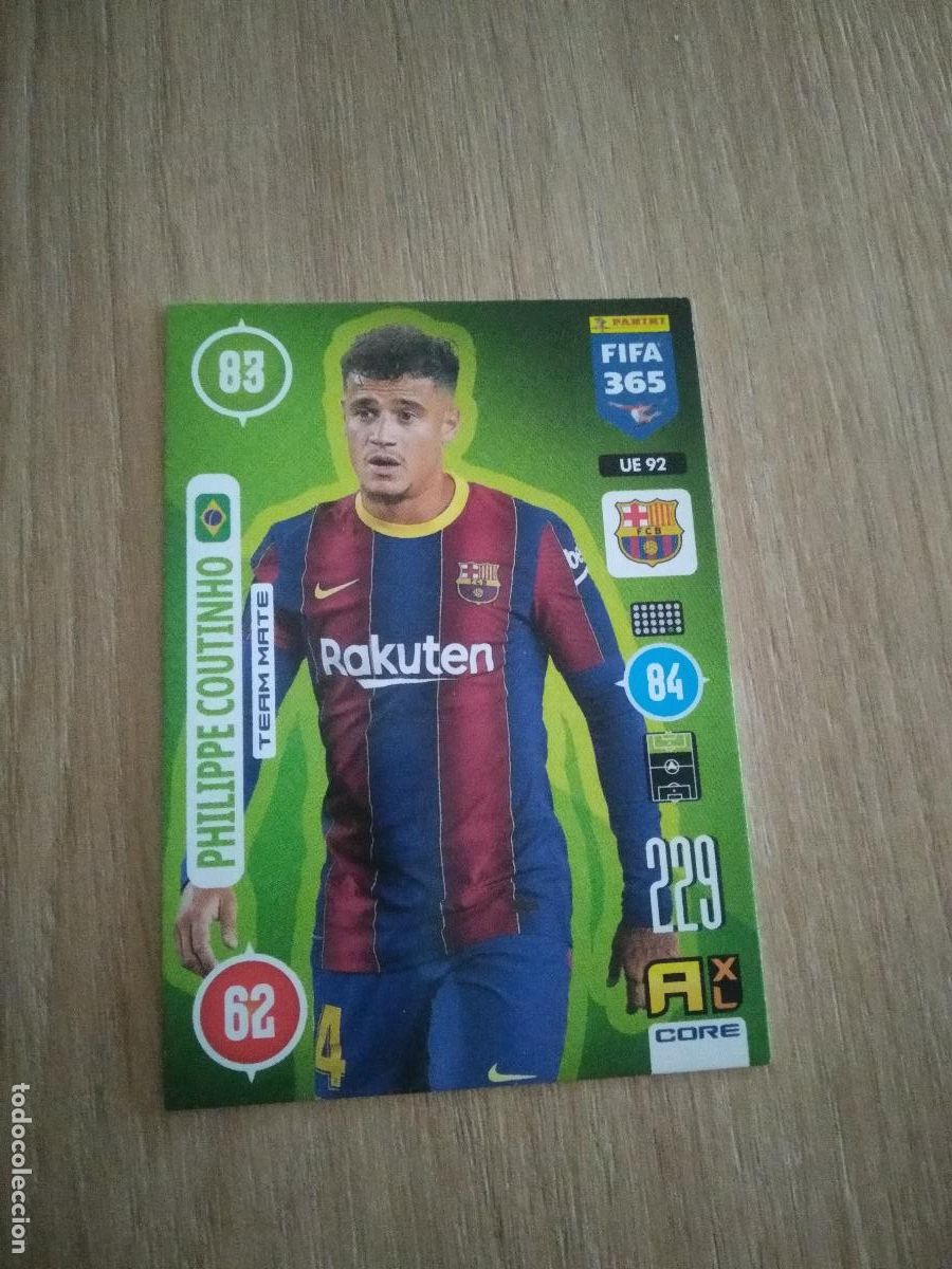 Cromos de Futebol: UE 92 COUTINHO BARCELONA BAR&Ccedil;A CROMO FUTBOL PANINI ADRENALYN 20-21 FIFA 365 2020-2021
