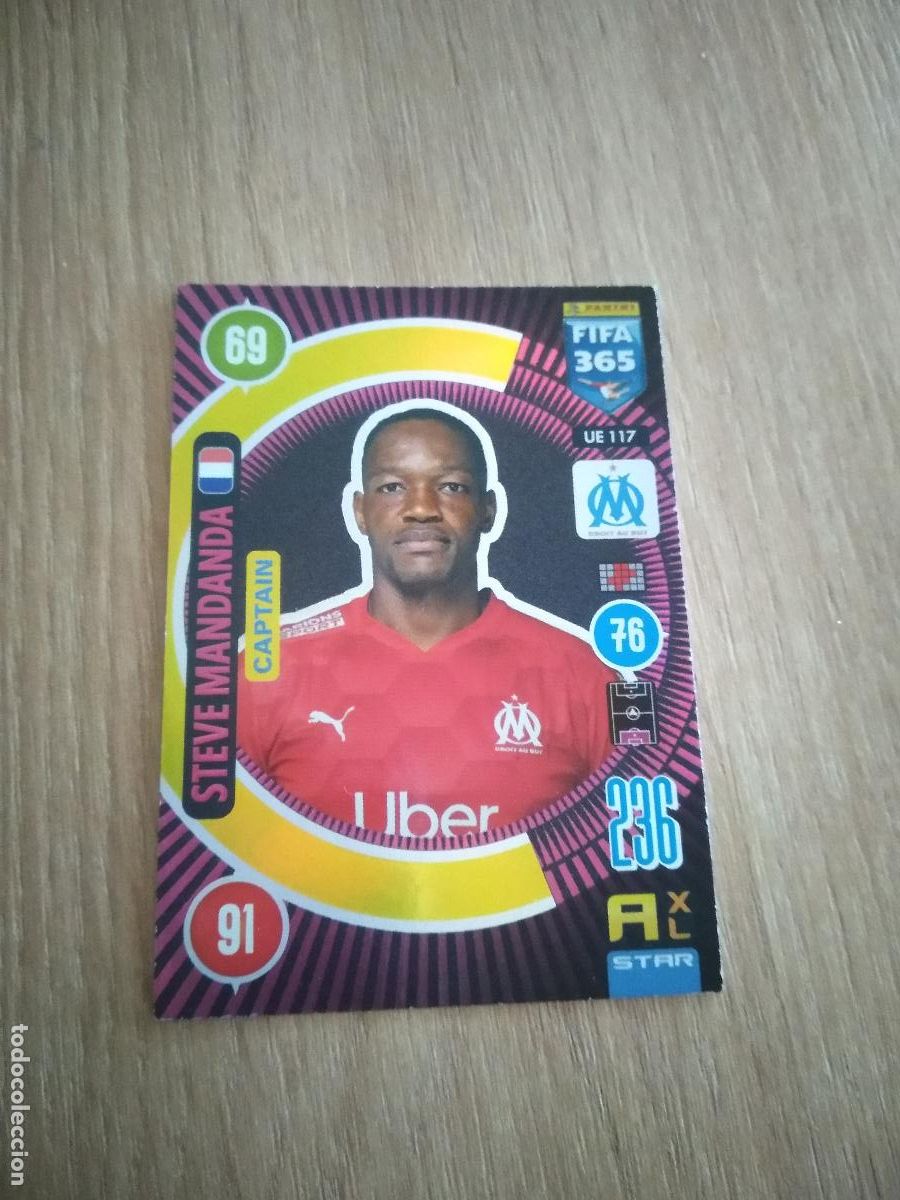 Cromos de F&uacute;tbol: UE 117 MANDANDA OLYMPIQUE MARSELLA CROMO FUTBOL PANINI ADRENALYN 20-21 FIFA 365 2020-2021