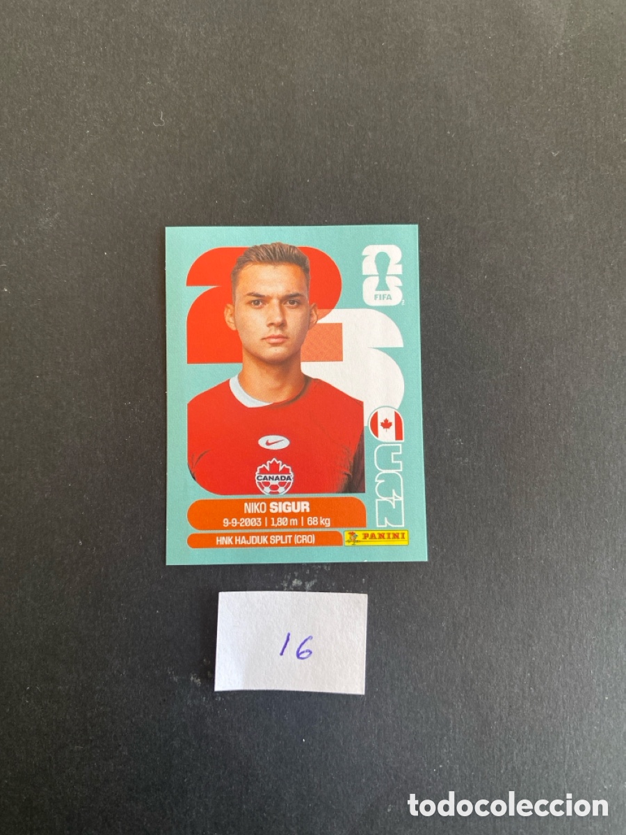 Cromos de F&uacute;tbol: Cromo Canada Mundial 26 N* 16 nuevo