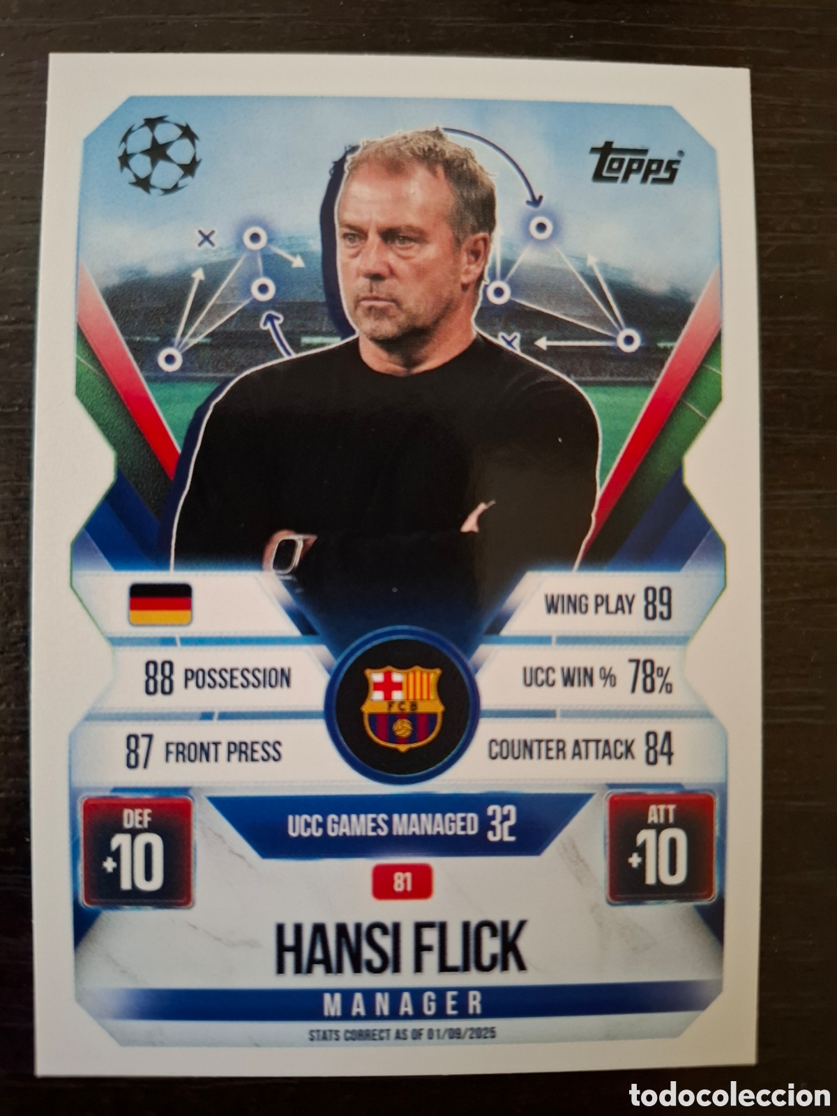 Cromos de F&uacute;tbol: Hansi Flick Manager 81 Topps Match Attax 2025-2026