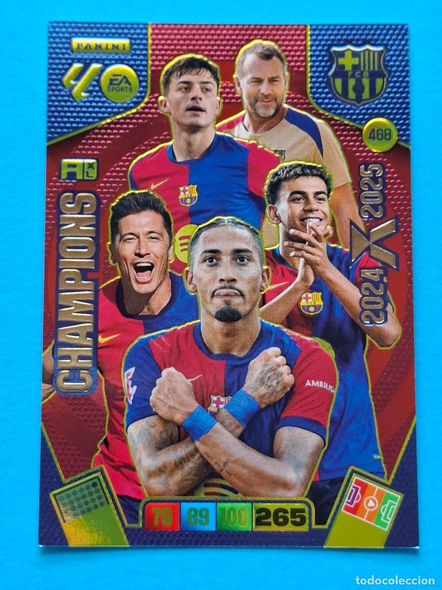 Cromos de F&uacute;tbol: Card Champions #468 FLICK-PEDRI-LEWANDOWSKI-YAMAL-RAPHINHA (FC Barcelona) Adrenalyn LaLiga 2025-26