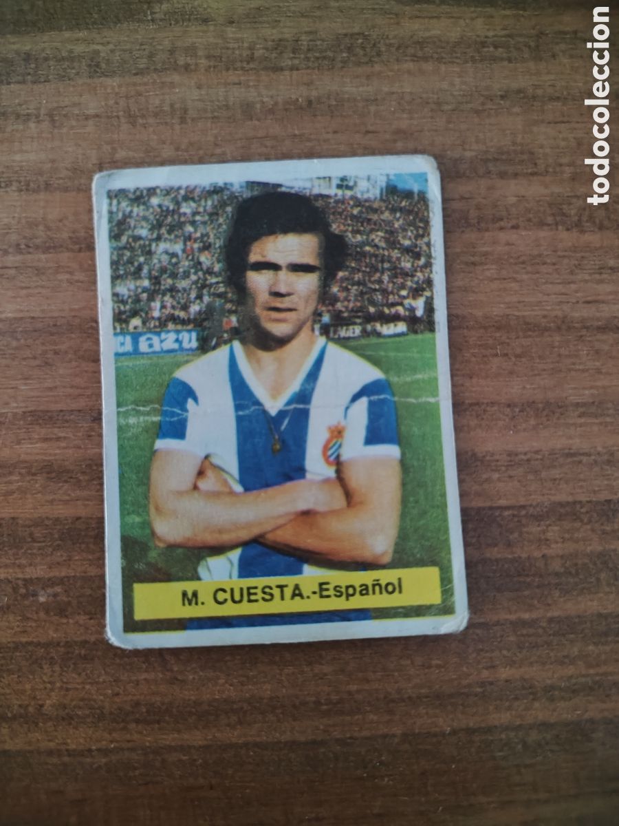 Cromos de F&uacute;tbol: Fini 75 76 sin pegar dep&oacute;sito MA Espa&ntilde;ol Manol&iacute;n Cuesta LEER