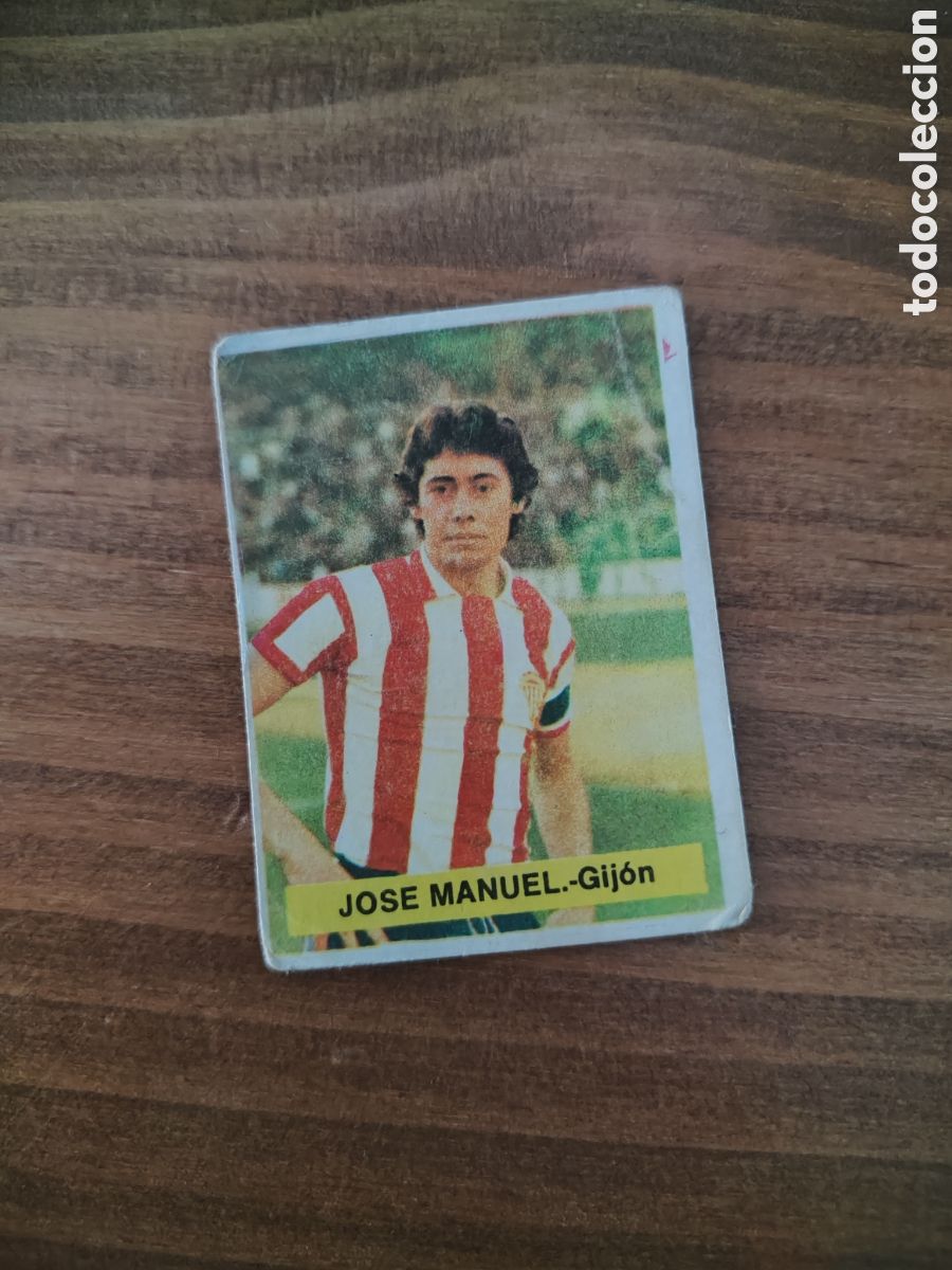 Cromos de F&uacute;tbol: Fini 75 76 sin pegar dep&oacute;sito MA Sporting Gij&oacute;n Jos&eacute; Manuel LEER