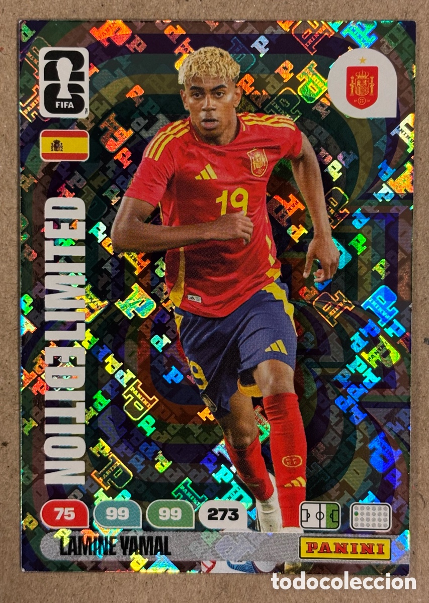 Cromos de Futebol: LAMINE YAMAL (ESPA&Ntilde;A). CARTA LIMITED EDITION PANINI ADRENALYN XL FIFA WORLD CUP 2026..