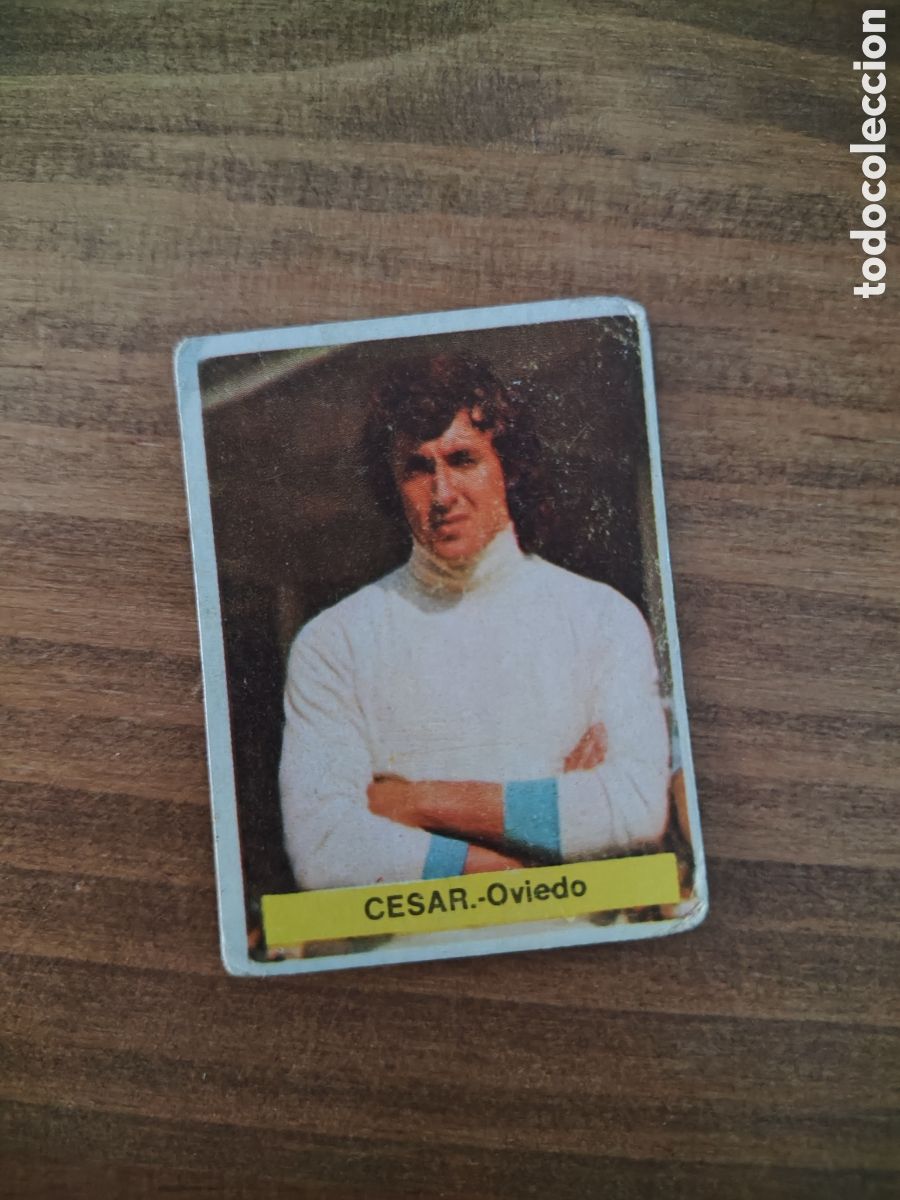 Cromos de F&uacute;tbol: Fini 75 76 sin pegar dep&oacute;sito MA Oviedo C&eacute;sar LEER