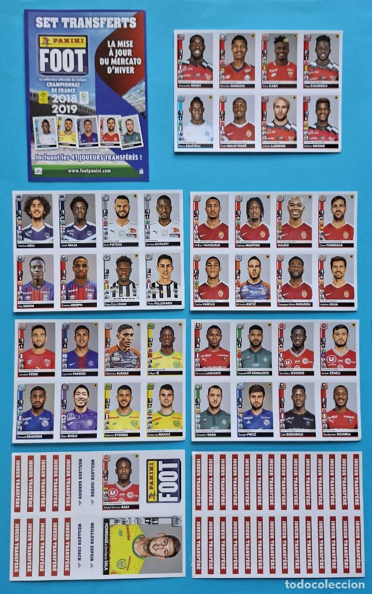 Cromos de F&uacute;tbol: SET TRANSFERTS 41 Joueurs + Hommege &aacute; EMILIANO SALA Panini FOOT 2018-19