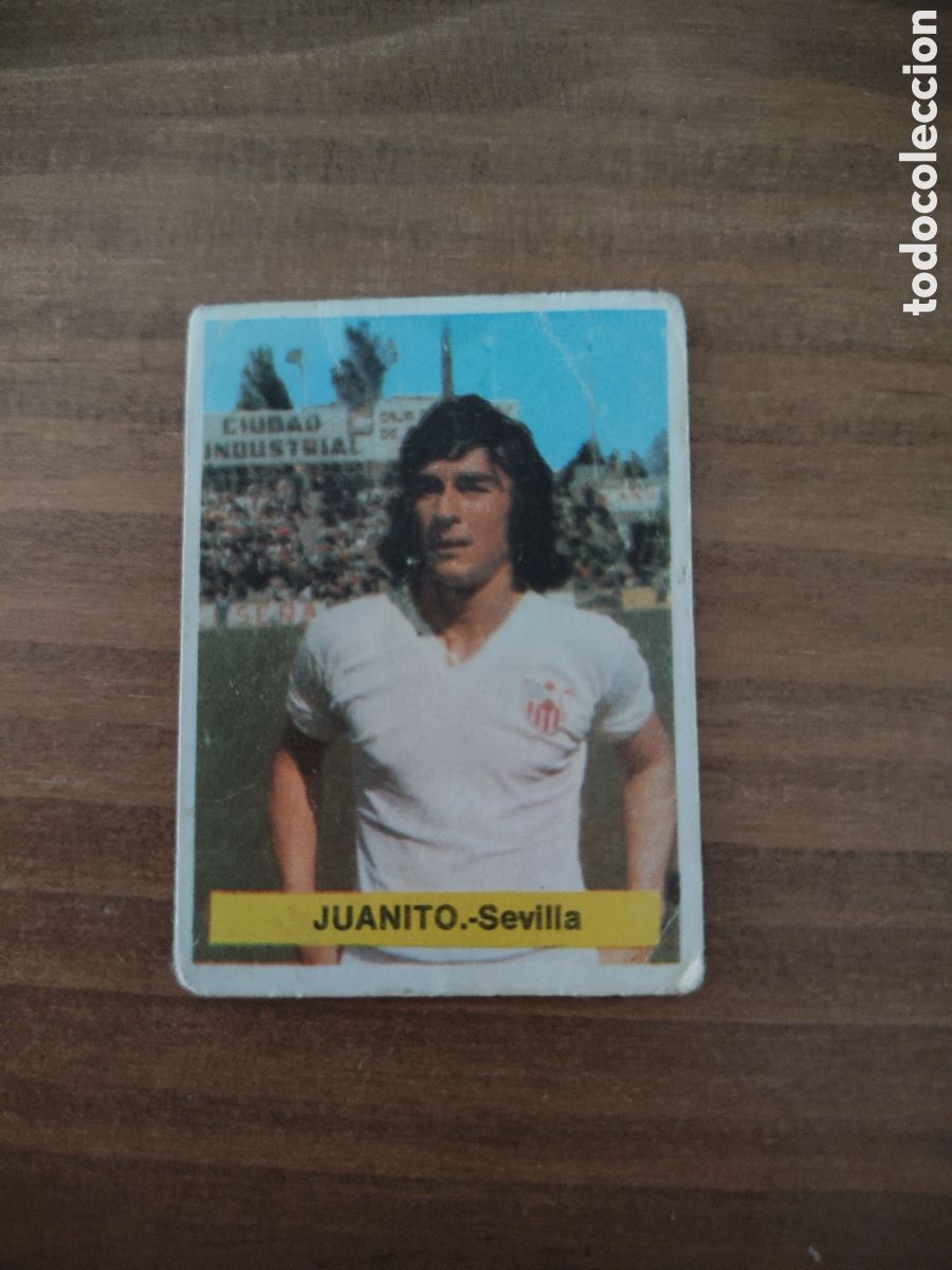 Cromos de F&uacute;tbol: Fini 75 76 sin pegar dep&oacute;sito MA Sevilla Juanito LEER
