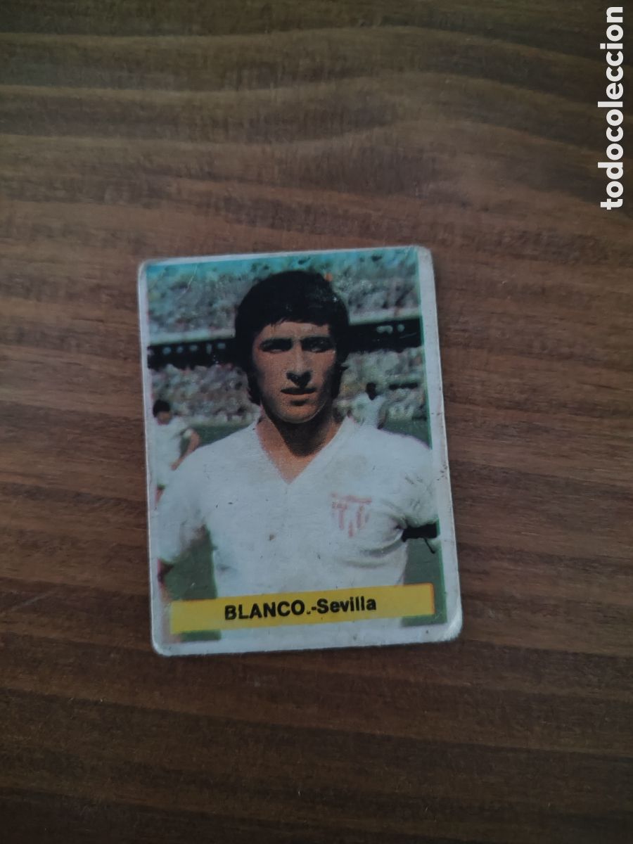 Cromos de F&uacute;tbol: Fini 75 76 sin pegar dep&oacute;sito MA Sevilla Blanco LEER