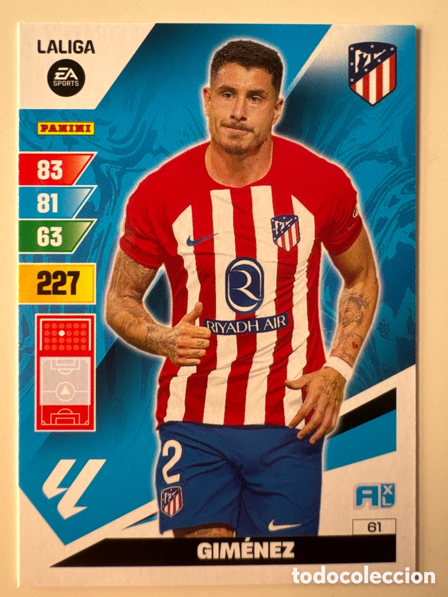 Cromos de F&uacute;tbol: PANINI ADRENALYN XL La Liga 2023 2024 23 24 Jos&eacute; Mar&iacute;a Gim&eacute;nez Atl&eacute;tico de Madrid N&ordm; 61