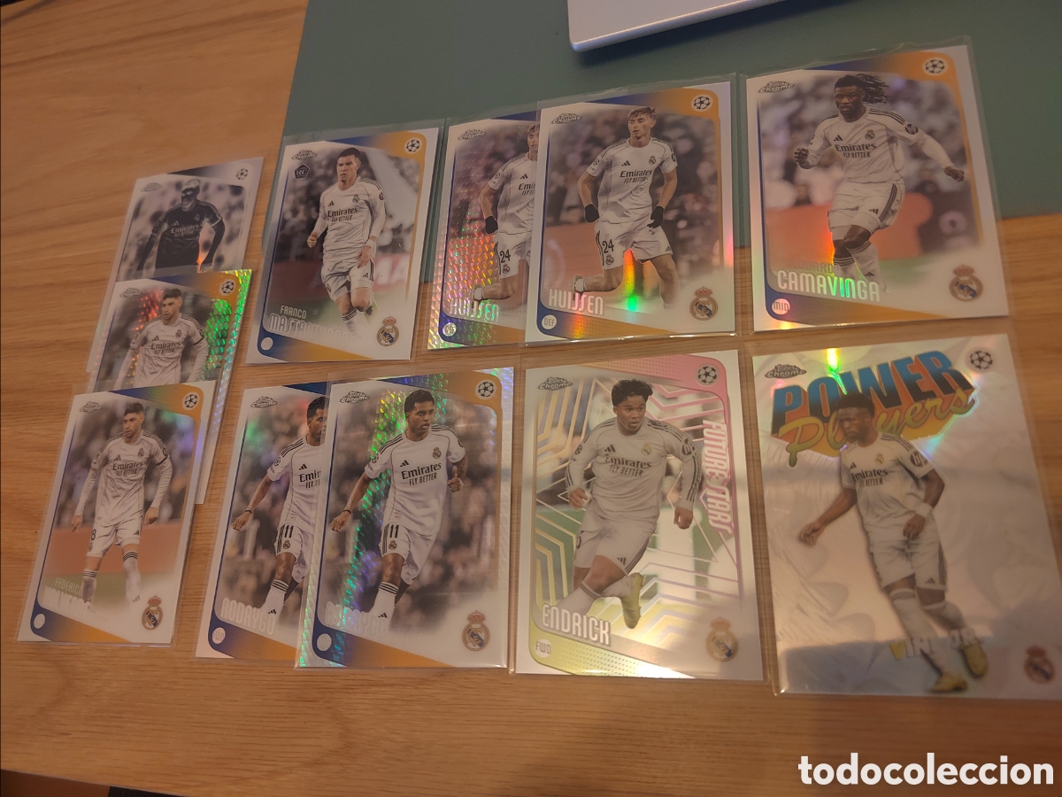 Cromos de F&uacute;tbol: LOTE 11 FICHAS REAL MADRID TOPPS CHROME UCC 2025 2026