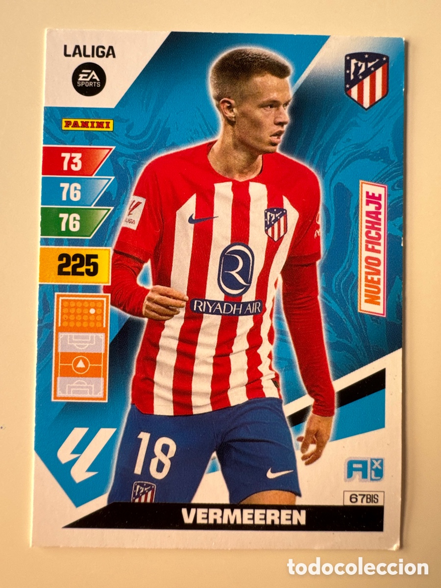 Cromos de F&uacute;tbol: PANINI ADRENALYN XL La Liga 2023 2024 23 24 Arthur Vermeeren Atl&eacute;tico de Madrid N&ordm; 67 BIS