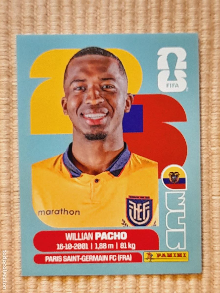 Cromos de F&uacute;tbol: CROMO ECU 6 Willian Pacho, ECUADOR. FIFA WORLD CUP 2026 (MUNDIAL MEXICO EE.UU CANADA) STICKERS