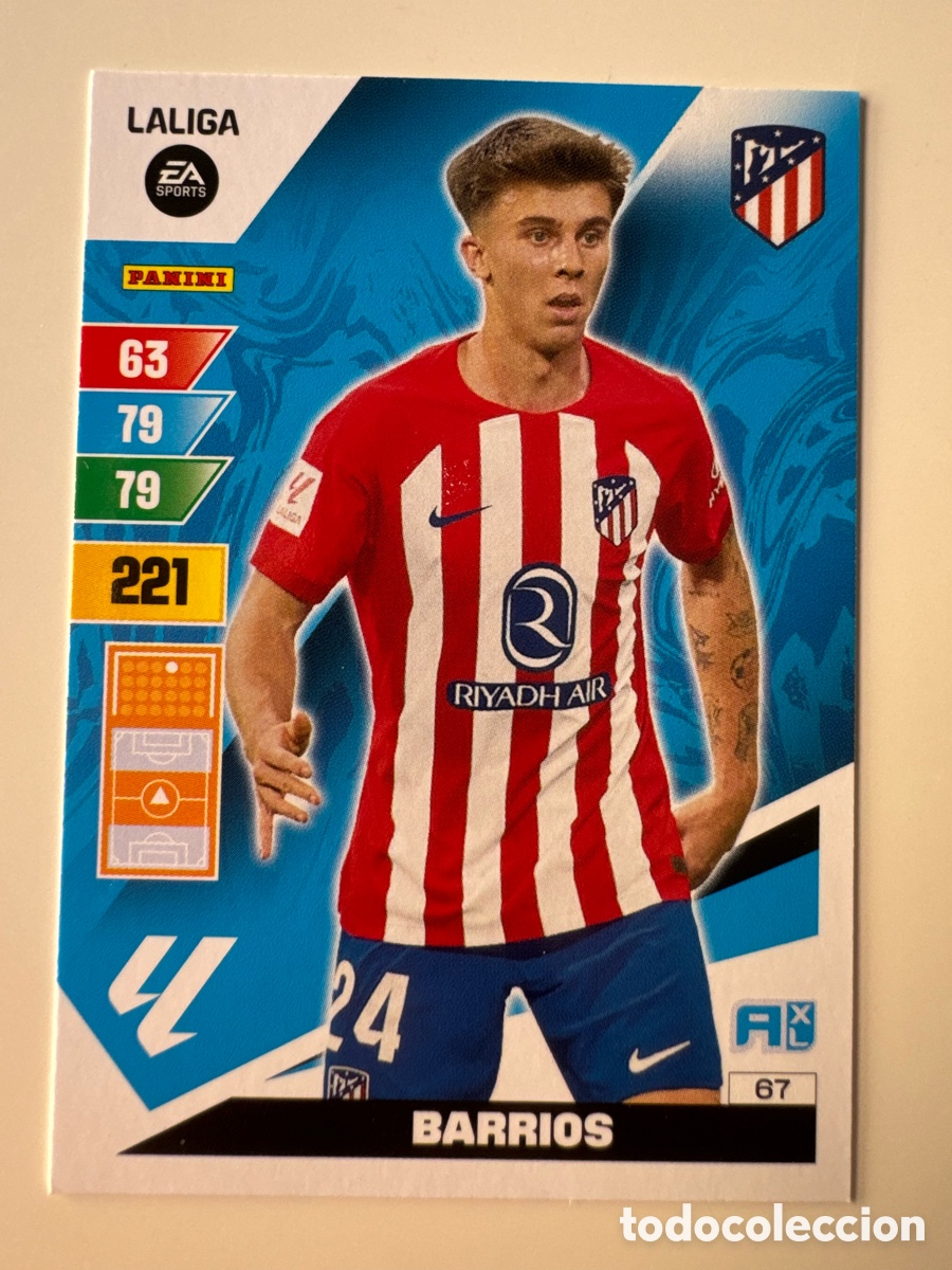 Cromos de F&uacute;tbol: PANINI ADRENALYN XL La Liga 2023 2024 23 24 Pablo Barrios Atl&eacute;tico de Madrid N&ordm; 67