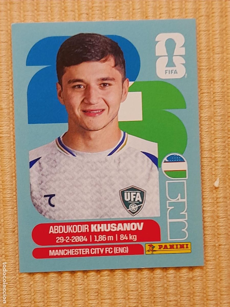 Cromos de F&uacute;tbol: CROMO UZB 9 Abdukodir Khusanov UZBEKISTAN FIFA WORLD CUP 2026 (MUNDIAL MEXICO EE.UU CANADA) STICKERS