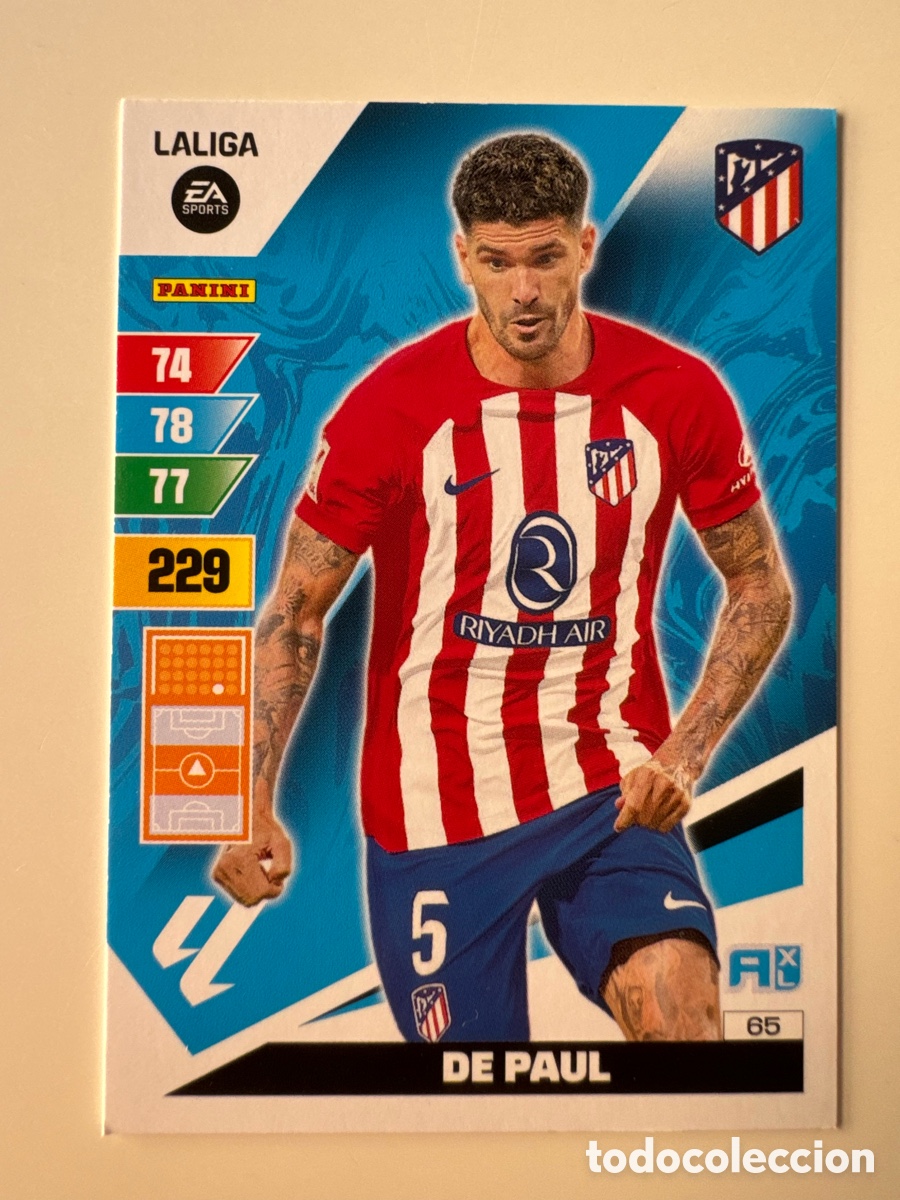 Cromos de F&uacute;tbol: PANINI ADRENALYN XL La Liga 2023 2024 23 24 Rodrigo De Paul Atl&eacute;tico de Madrid N&ordm; 65