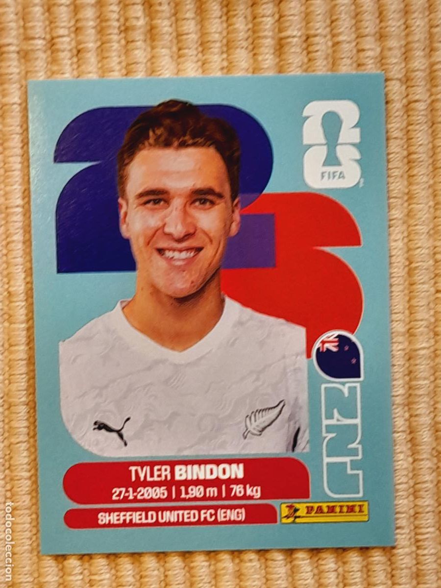Cromos de F&uacute;tbol: CROMO NZL 7 Tyler Bindon, NUEVA ZELANDA. FIFA WORLD CUP 2026 (MUNDIAL MEXICO EE.UU CANADA) STICKERS