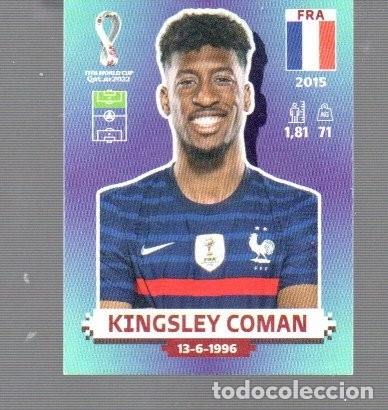 Cromos de F&uacute;tbol: CROMO DE FIFA WORLD CUP 2022 DE PANINI FRANCIA KINGSLEY COMAN N&ordm; 17 (NO PESADO)