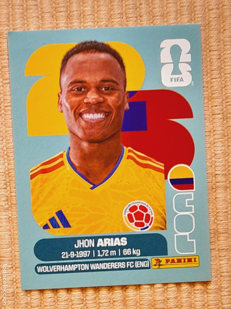 Cromos de F&uacute;tbol: CROMO COL 17 Jhon Arias, COLOMBIA. FIFA WORLD CUP 2026 (MUNDIAL MEXICO EE.UU CANADA) STICKERS