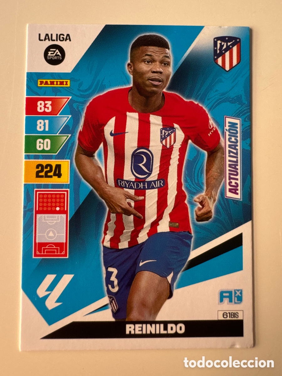 Cromos de F&uacute;tbol: PANINI ADRENALYN XL La Liga 2023 2024 23 24 Reinildo Mandava Atl&eacute;tico de Madrid N&ordm; 61 BIS