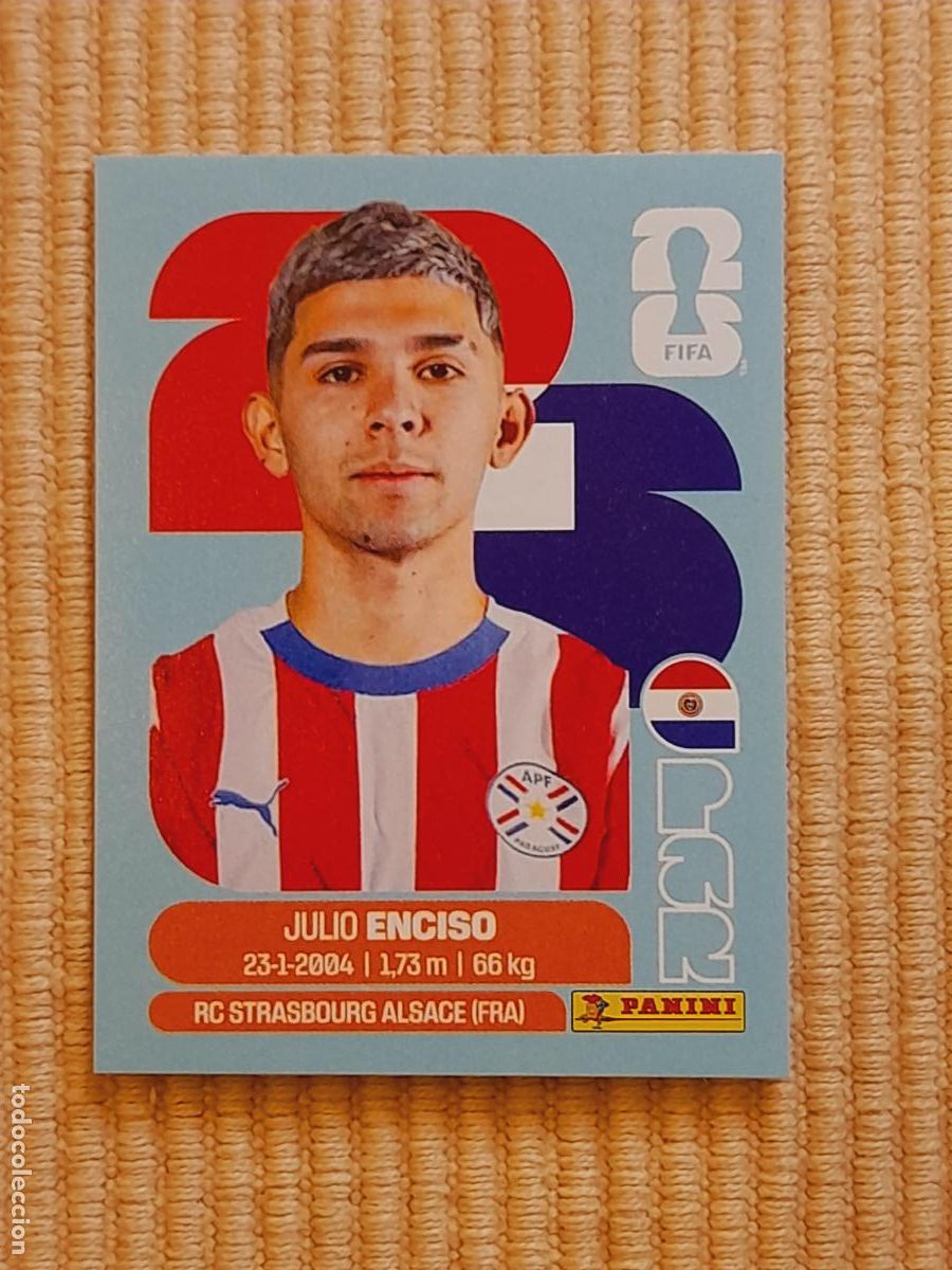 Cartes &agrave; collectionner de Football: CROMO PAR 15 Julio Enciso, PARAGUAY. FIFA WORLD CUP 2026 (MUNDIAL MEXICO EE.UU CANADA) STICKERS