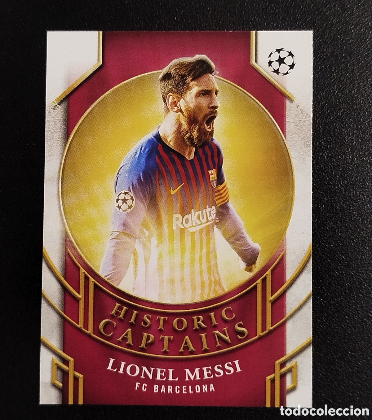 Cromos de F&uacute;tbol: MESSI HISTORIC CAPTAINS 2024 2025 TOPPS FLAGSHIP UEFA CLUB COMPETITIONS HC-4 FC BARCELONA CROMO CARD