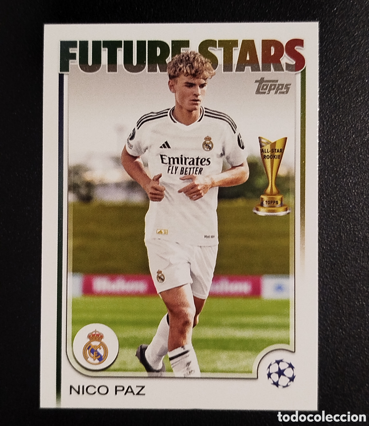 Cromos de F&uacute;tbol: 2024 2025 FUTURE STARS ALL STAR ROOKIE NICO PAZ REAL MADRID TOPPS UEFA CLUB FLAGSHIP CARD