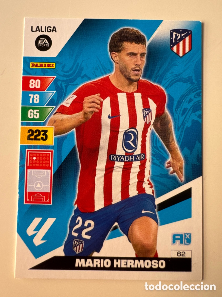 Cromos de F&uacute;tbol: PANINI ADRENALYN XL La Liga 2023 2024 23 24 Mario Hermoso Atl&eacute;tico de Madrid N&ordm; 62