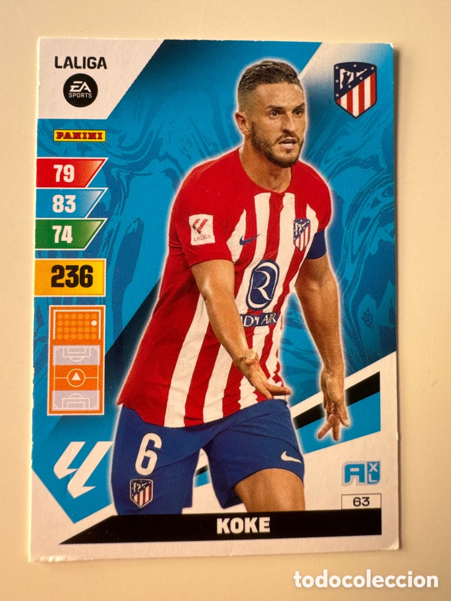 Cromos de F&uacute;tbol: PANINI ADRENALYN XL La Liga 2023 2024 23 24 Koke Atl&eacute;tico de Madrid N&ordm; 63