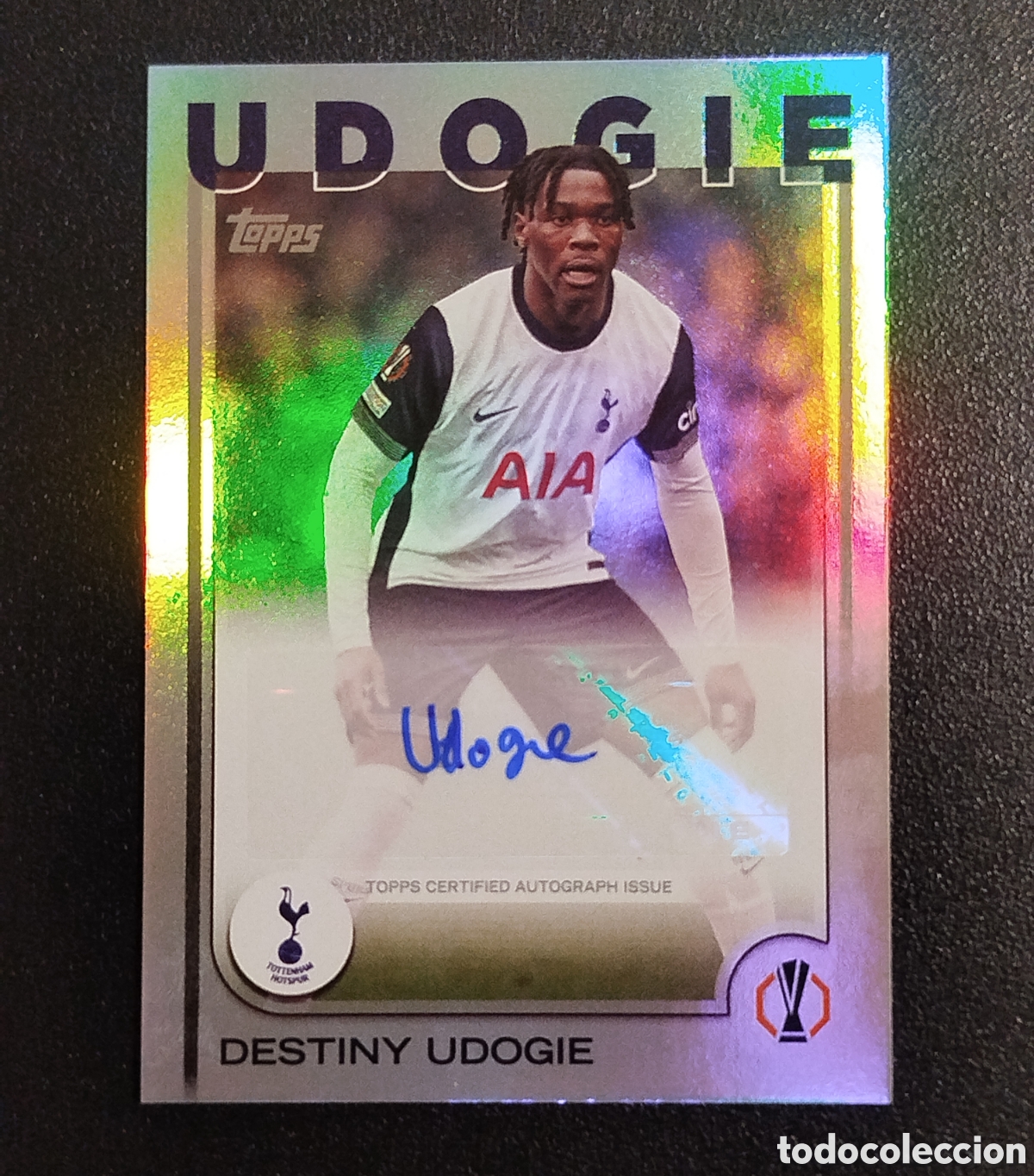 Cromos de F&uacute;tbol: AUTOGRAPH UDOGIE TOTTENHAM TOPPS UEFA CLUB FLAGSHIP CARD CROMO AUT&Oacute;GRAFO