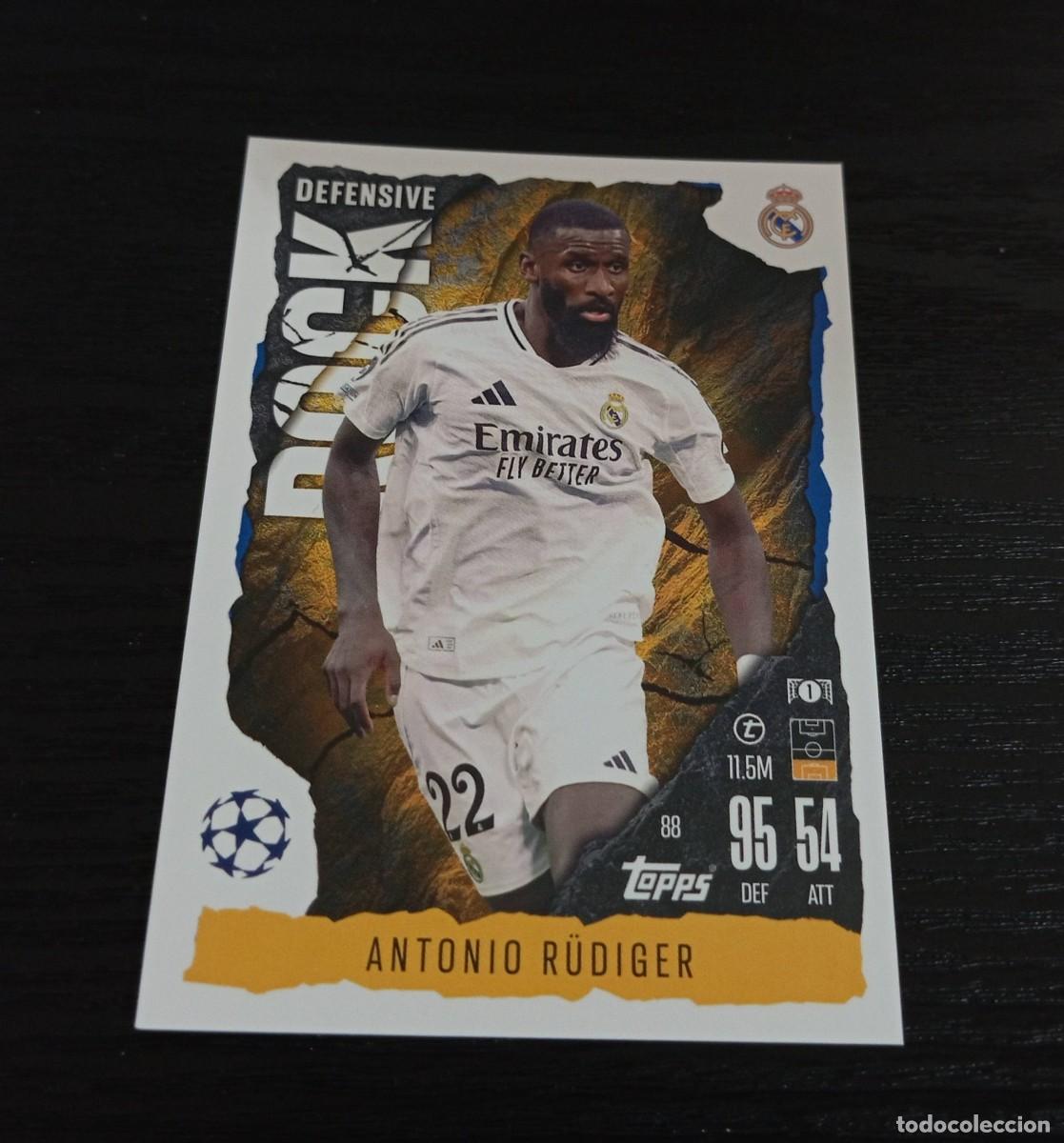 Cromos de F&uacute;tbol: -TOPPS MATCH ATTAX 24-25 EXTRA : 88 RUDIGER ( REAL MADRID ) -- DEFENSIVE ROCK --