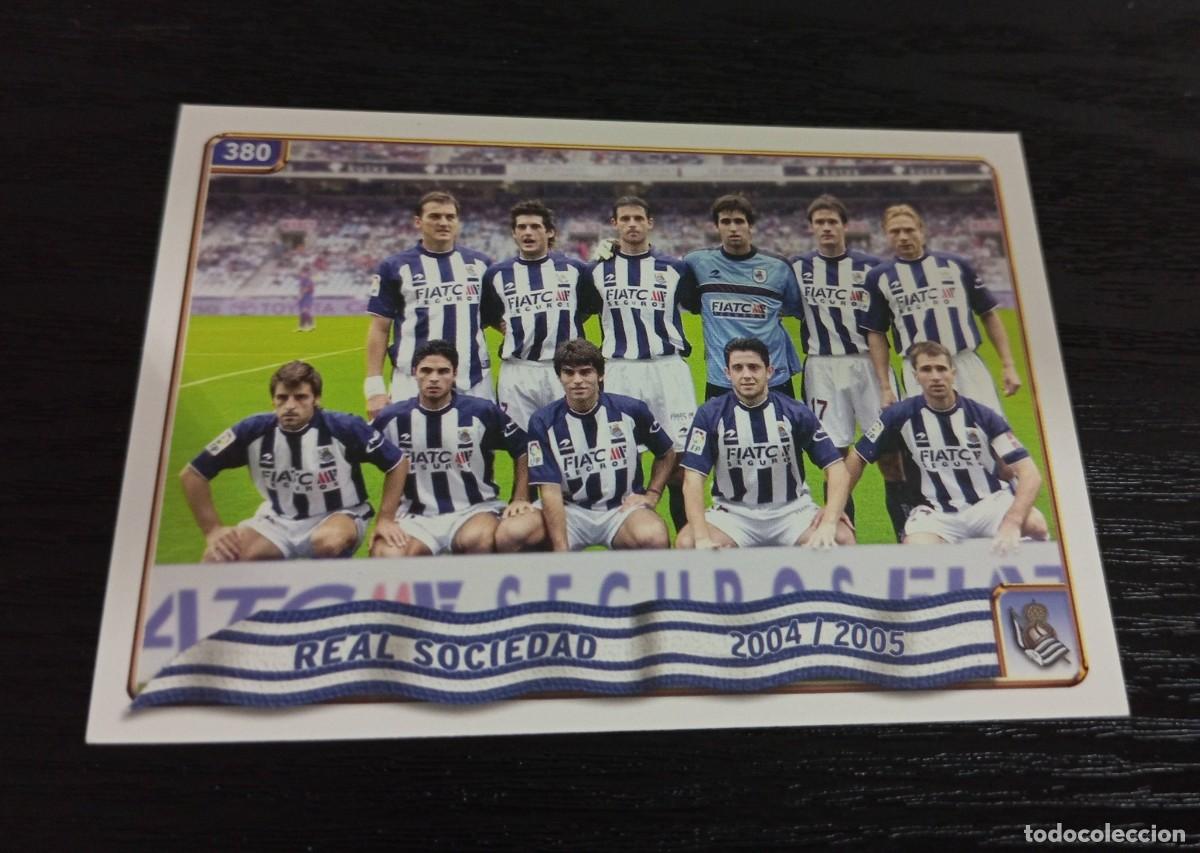 Cromos de F&uacute;tbol: -MUNDICROMO 2005 : 380 ALINEACION + HIMNO ( REAL SOCIEDAD )