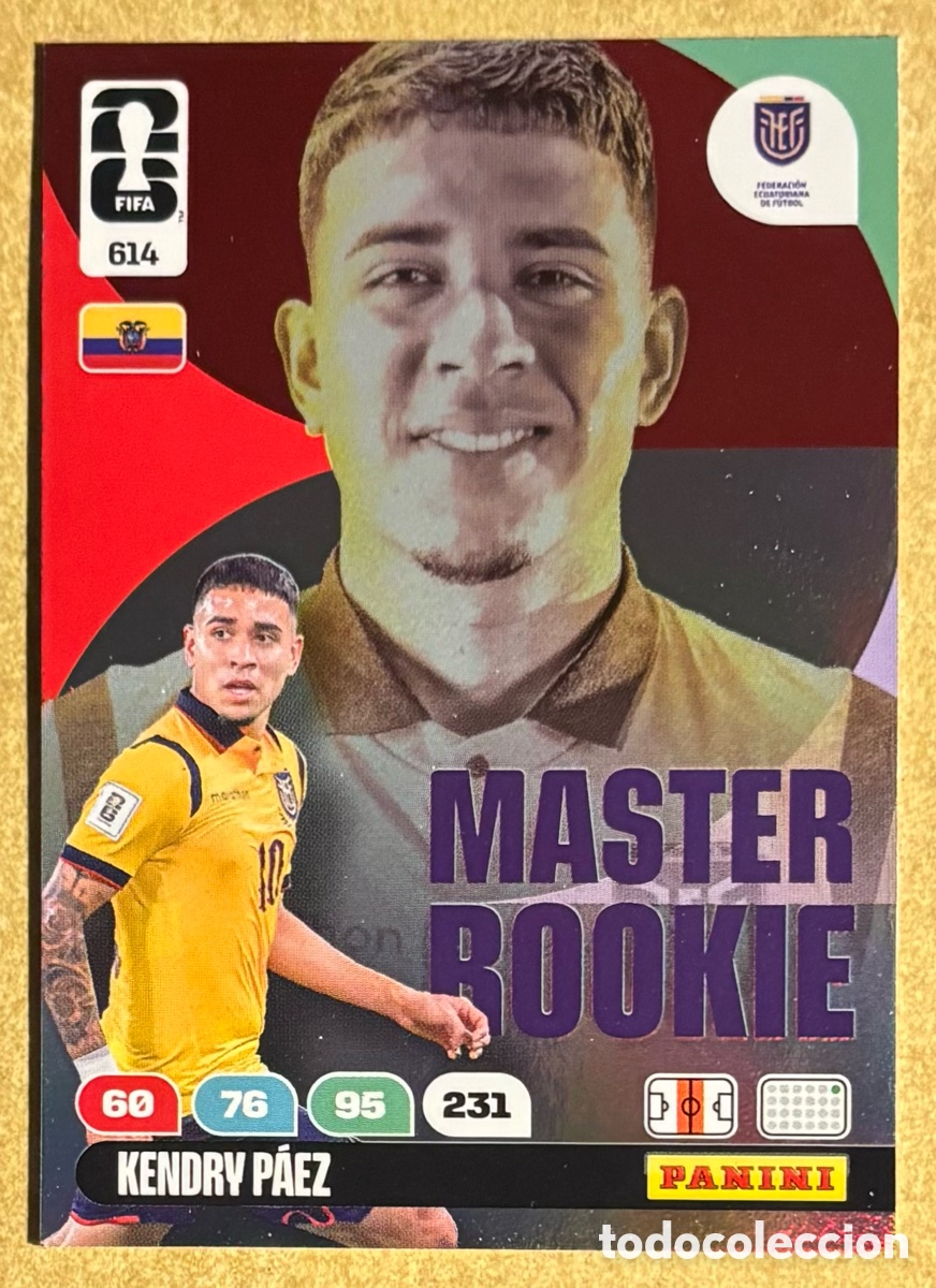 Cromos de F&uacute;tbol: KENDRY P&Aacute;EZ (ECUADOR). CARTA MASTER ROOKIE PANINI ANDRENALYN FIFA WORLD CUP 2026. #614.