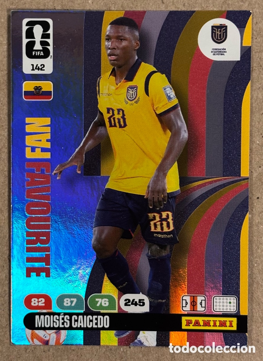 Cromos de Futebol: MOIS&Eacute;S CAICEDO (ECUADOR). CARTA FAN FAVOURITE PANINI ANDRENALYN FIFA WORLD CUP 2026. #142.
