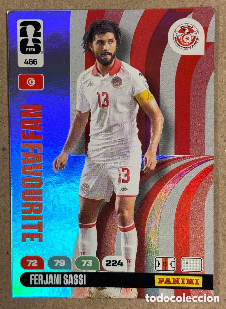 Cromos de Futebol: FERJANI SASSI (T&Uacute;NEZ). CARTA FAN FAVOURITE PANINI ANDRENALYN FIFA WORLD CUP 2026. #466.