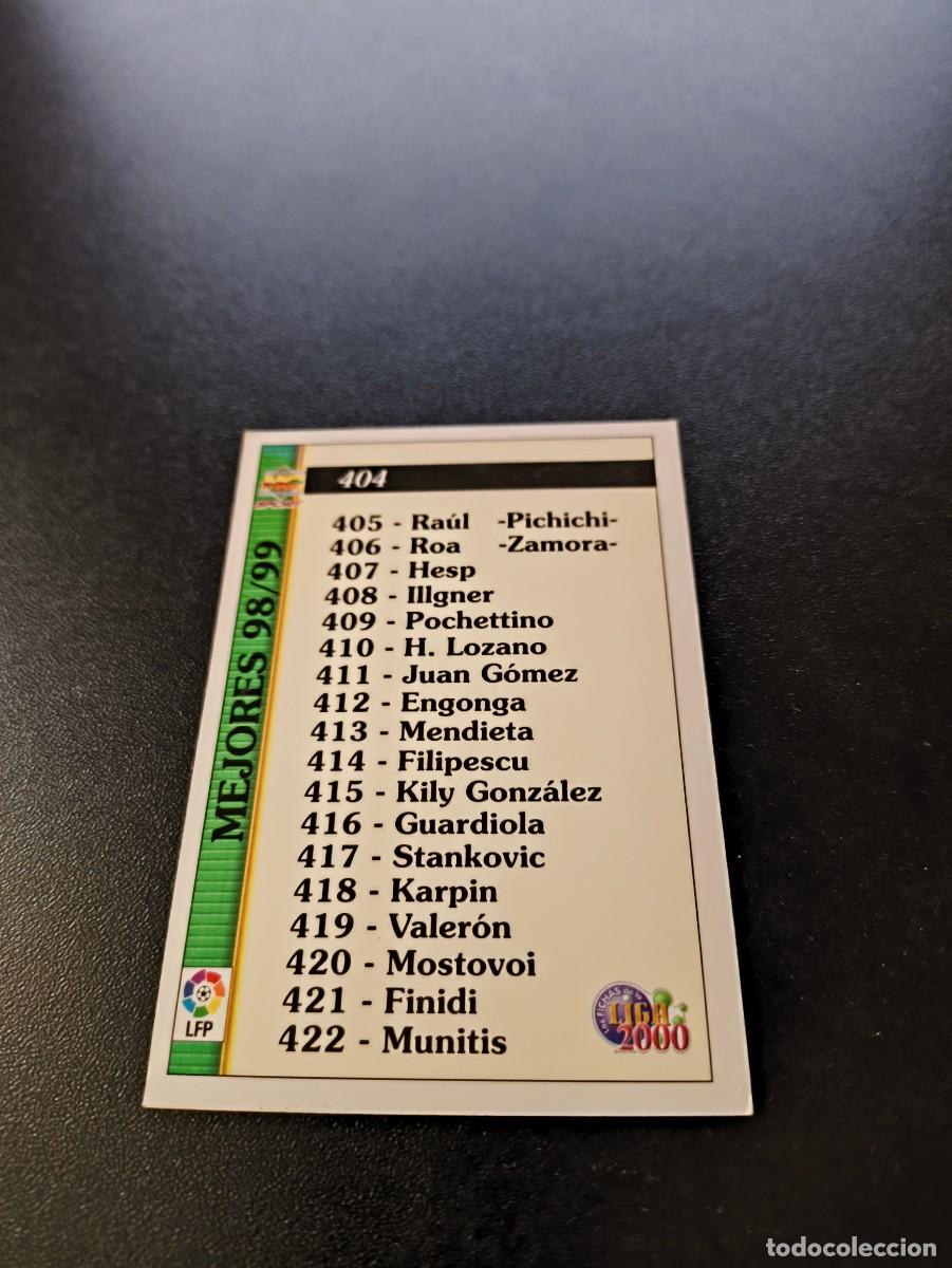 Cromos de F&uacute;tbol: 404 INDICE ERROR SIN NUMERO LOS MEJORES MUNDICROMO FICHAS LIGA 1999 2000 99 00 NO PANINI ESTE