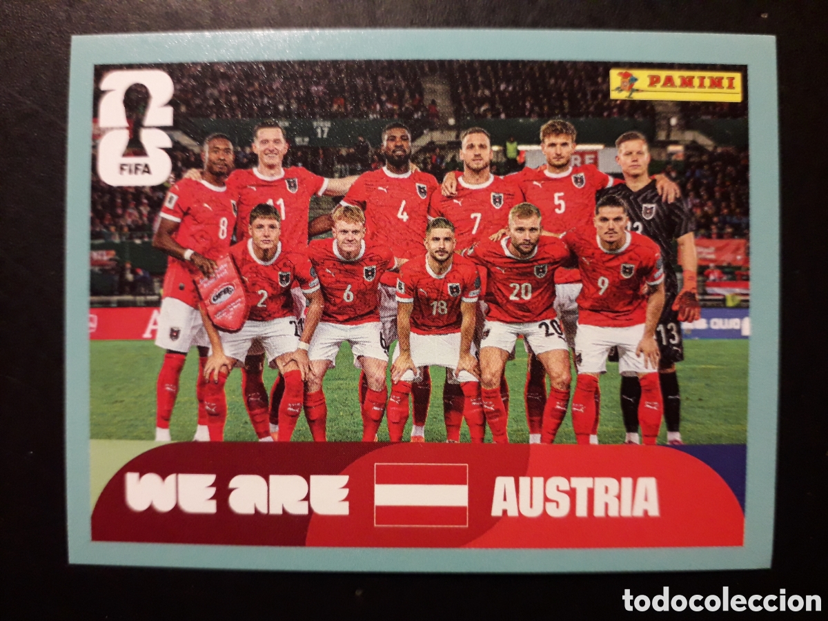 Cromos de F&uacute;tbol: EQUIPO AUSTRIA AUT 13 MUNDIAL F&Uacute;TBOL 2026 FIFA WORLD CUP PANINI SIN PEGAR PEDIDO M&Iacute;NIMO 3&euro;
