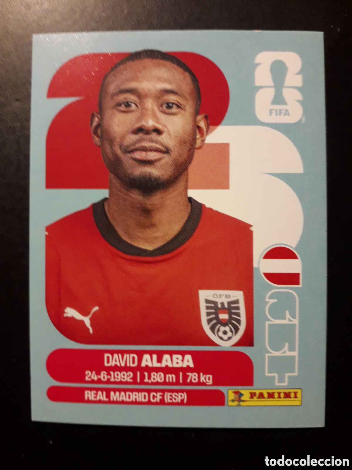 Cromos de F&uacute;tbol: ALABA AUSTRIA AUT 40 MUNDIAL F&Uacute;TBOL 2026 FIFA WORLD CUP PANINI SIN PEGAR PEDIDO M&Iacute;NIMO 3&euro;