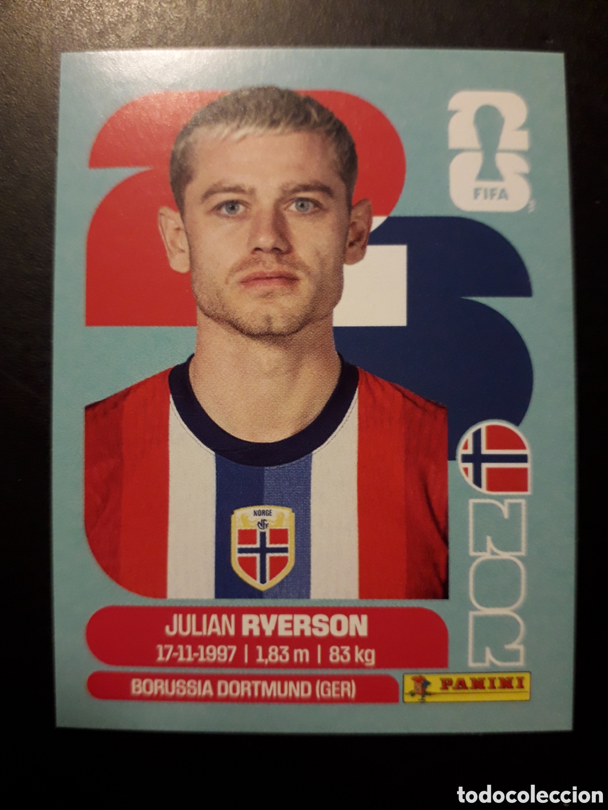 Cromos de F&uacute;tbol: RIVERSON NORUEGA NOR 3 MUNDIAL F&Uacute;TBOL 2026 FIFA WORLD CUP PANINI SIN PEGAR PEDIDO M&Iacute;NIMO 3&euro;.