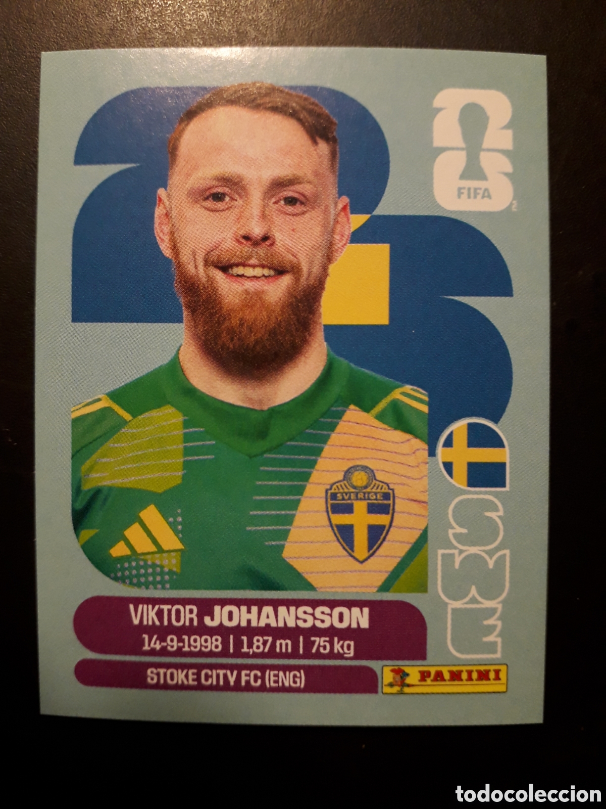 Cromos de F&uacute;tbol: JOHANSSON SUECIA SWE 2 MUNDIAL F&Uacute;TBOL 2026 FIFA WORLD CUP PANINI SIN PEGAR PEDIDO M&Iacute;NIMO 3&euro;.