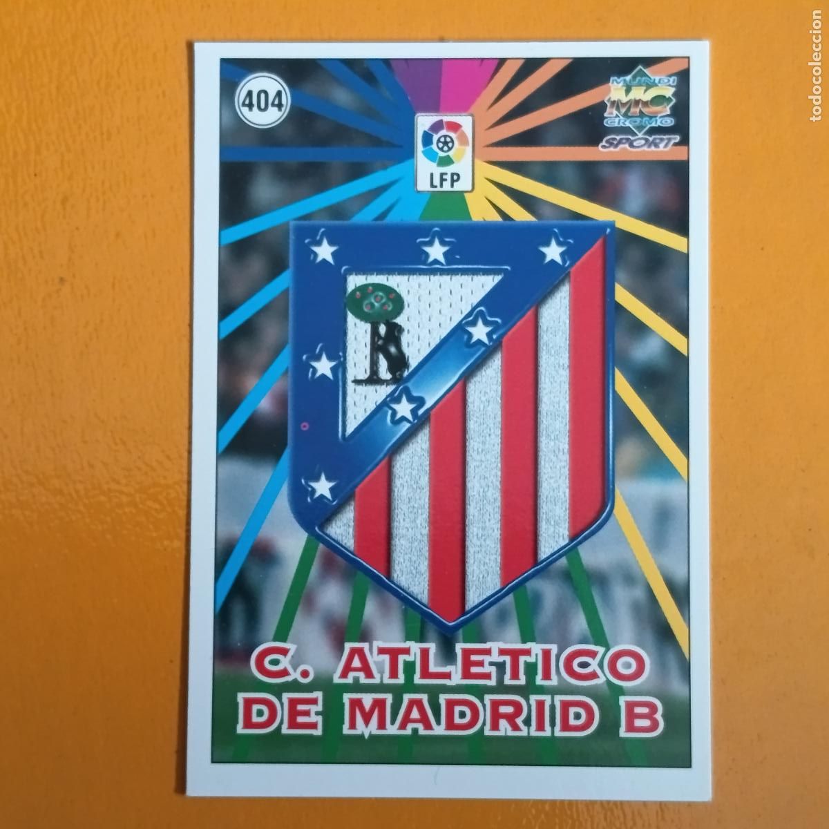 Fu&szlig;ball-Sticker: 404 ESCUDO/PLANTILLA. ATL&Eacute;TICO DE MADRID B. LAS FICHAS DE LA LIGA 98-99. MUNDICROMO