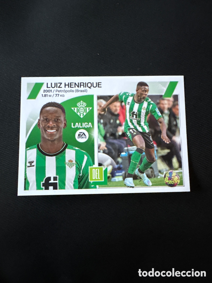 Cromos de F&uacute;tbol: LUIZ HENRIQUE BETIS NUMERO 18 LIGA ESTE 2023 2024