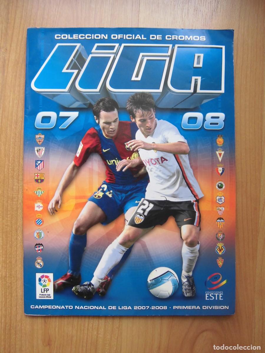 Cromos de F&uacute;tbol: &Aacute;LBUM LIGA 2007-08 COLECCIONES ESTE PANINI CON 96 CROMOS PEGADOS