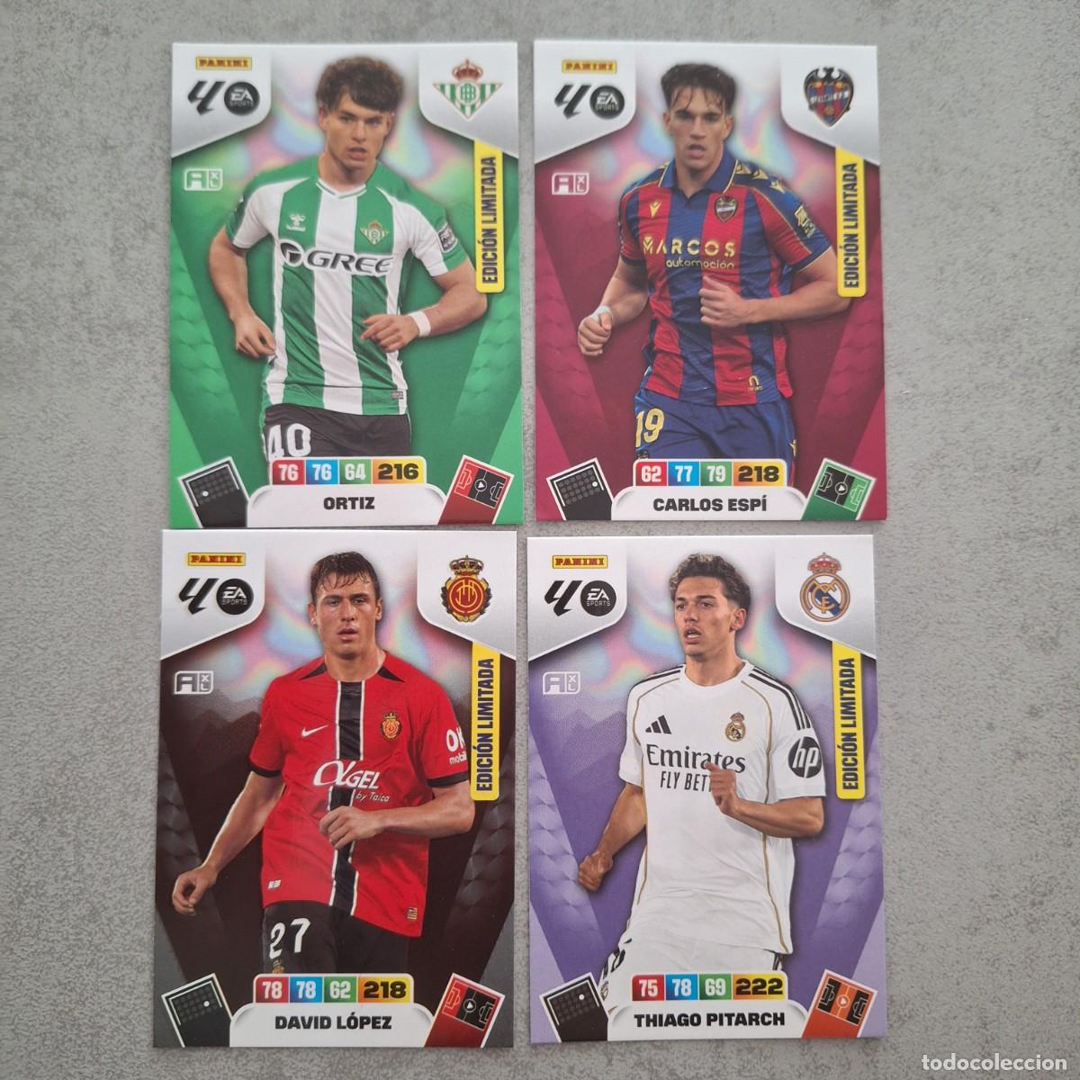 Fu&szlig;ball-Sticker: ADRENALYN XL LIGA 2025 2026 THIAGO PITARCH DAVID LOPEZ CARLOS ESPI ORTIZ EDICION LIMITADA JUGON 230