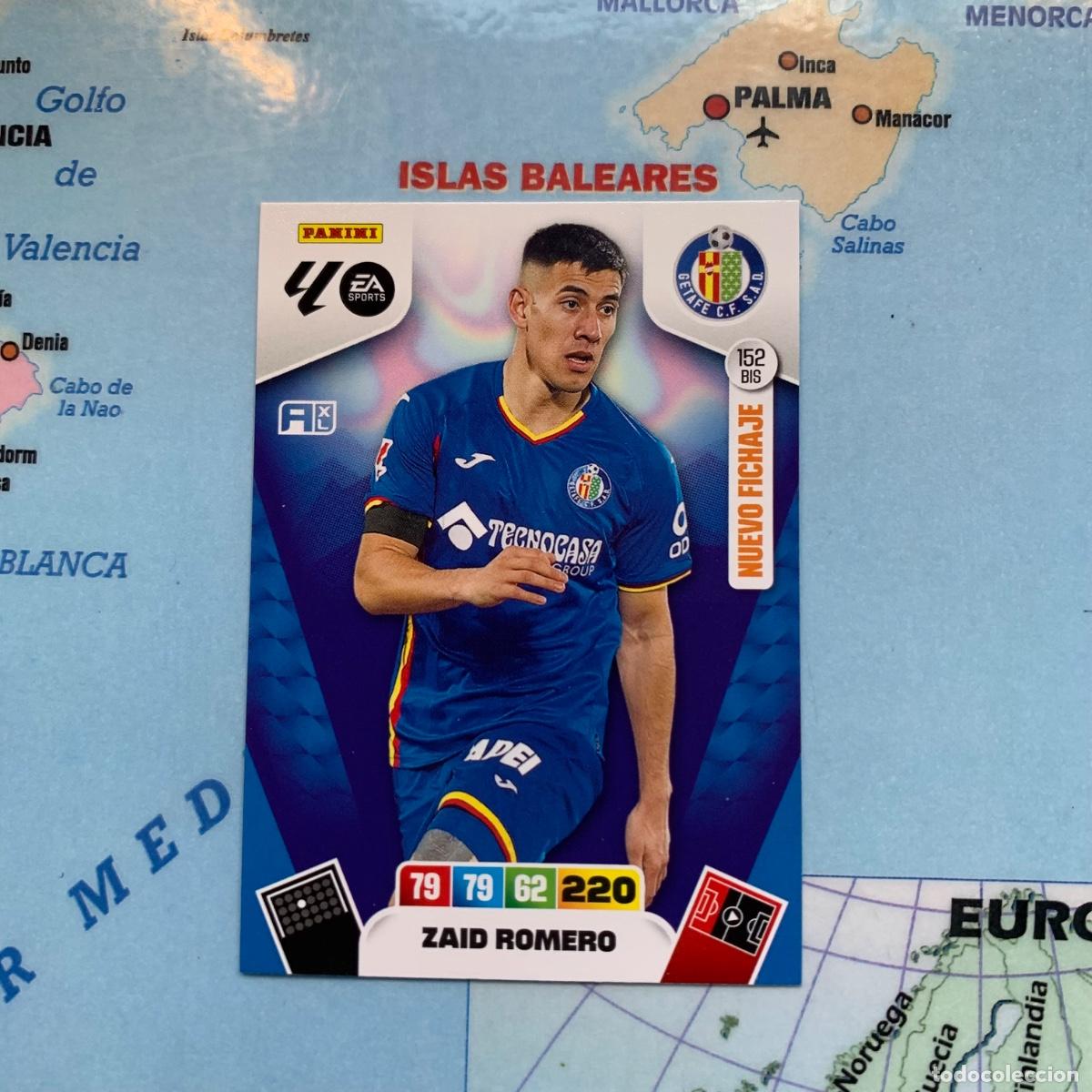 Football Stickers: Zaid Romero nuevo fichaje n&uacute;mero 152 Bis del Getafe cromo adrenalyn XL 25-26 2025-2026