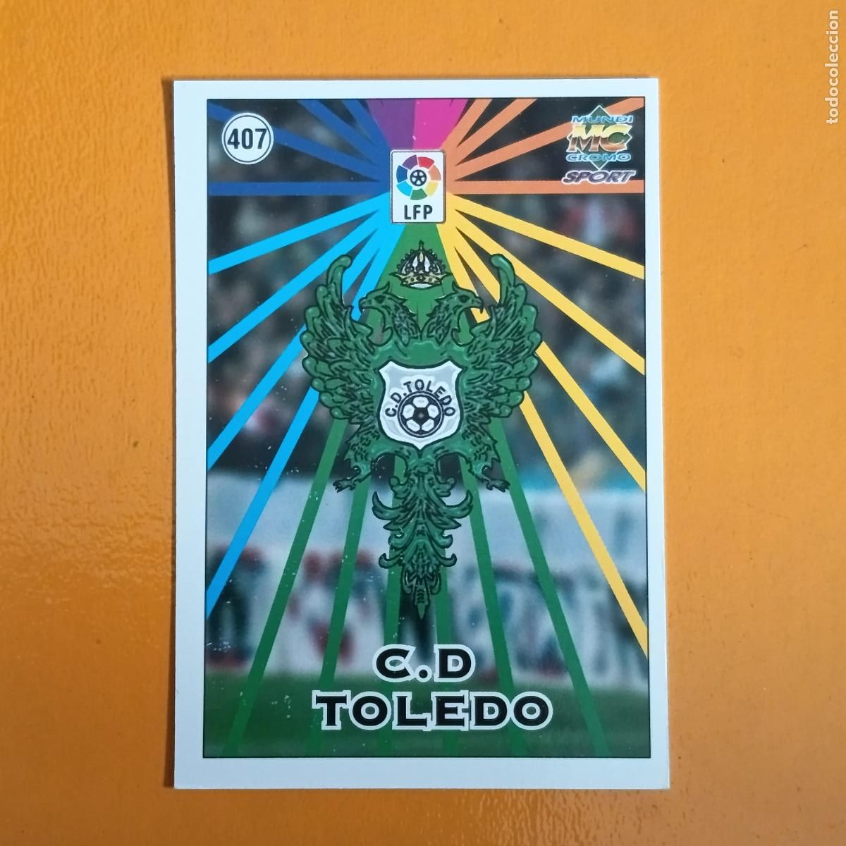 Fu&szlig;ball-Sticker: 407 ESCUDO/PLANTILLA. C.D. TOLEDO. LAS FICHAS DE LA LIGA 98-99. MUNDICROMO