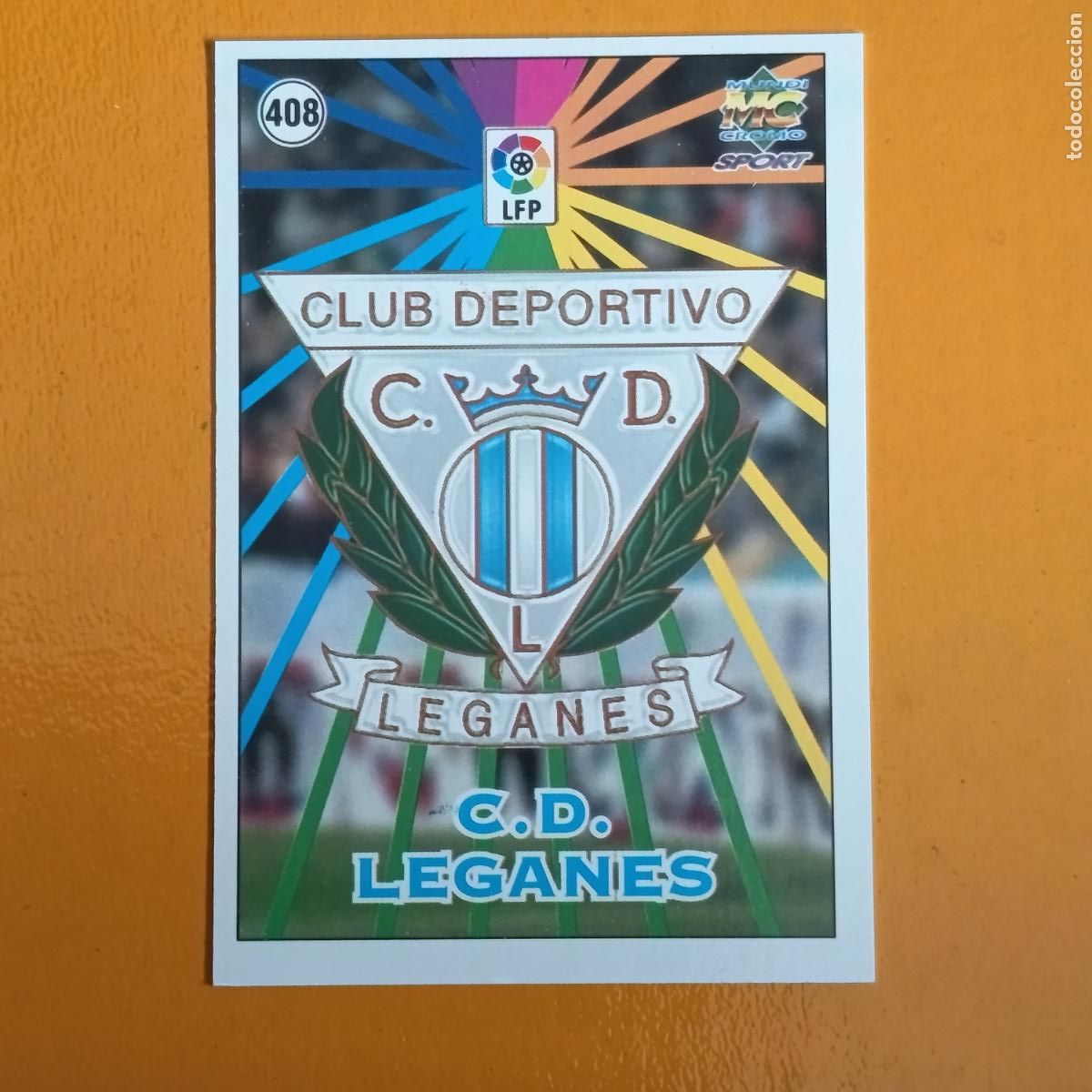Fu&szlig;ball-Sticker: 408 ESCUDO/PLANTILLA. C.D. LEGAN&Eacute;S. LAS FICHAS DE LA LIGA 98-99. MUNDICROMO