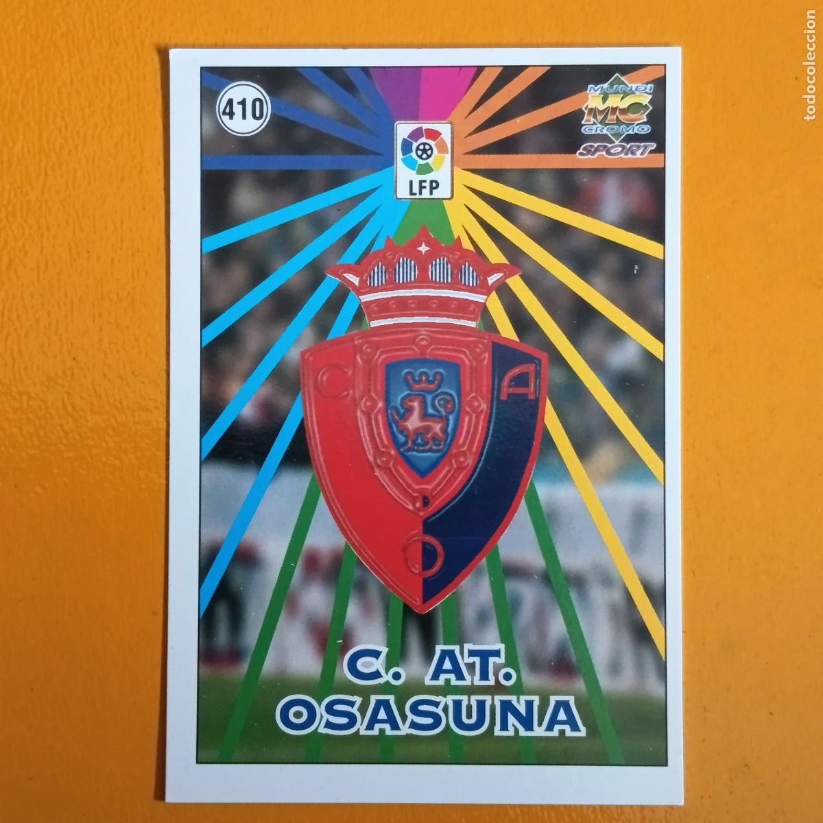 Cromos de F&uacute;tbol: 410 ESCUDO/PLANTILLA. C. AT. OSASUNA. LAS FICHAS DE LA LIGA 98-99. MUNDICROMO